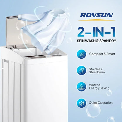 RV Size 17.8LBS Full Automatic Washing Machine and 1.5CuFt Portable Clothes Dryer Set, Compact