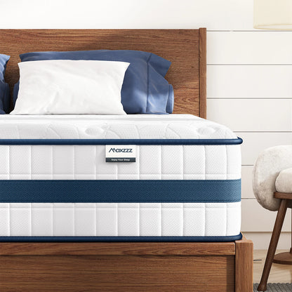 10-12'' Twin/King/Queen Size Mattress, Bed with Gel Memory Foam & Individually Pocket Coils for Pressure Relief & Support Made in USA