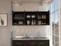 Superior 150 Wall Cabinet With Glass, Four Interior Shelves, Two Double Door Black