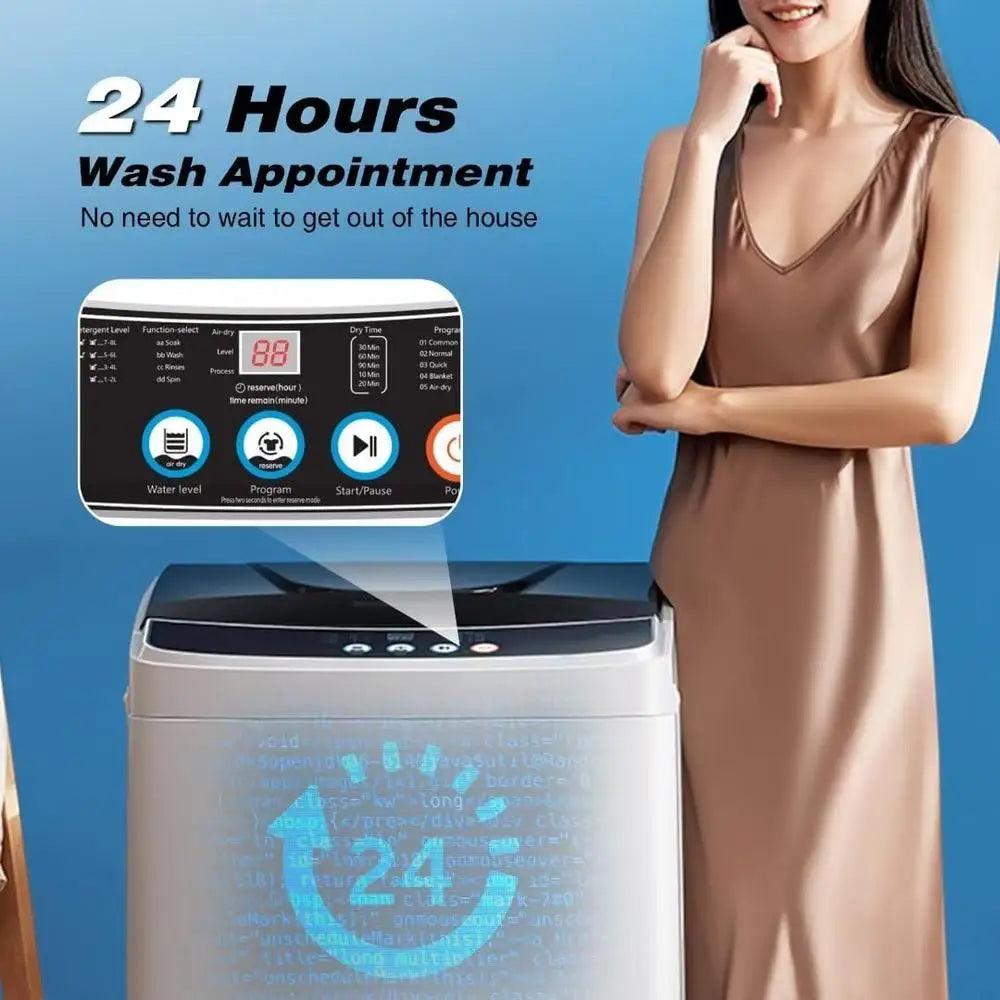 Automatic Compact Portable Washing Machine 10 Programs Space Saving Design Ideal