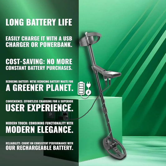 Metal Detector with 9.5” Waterproof DD Search Coil, Vibration for Detecting Underwater, Beach and All Metal Search Modes