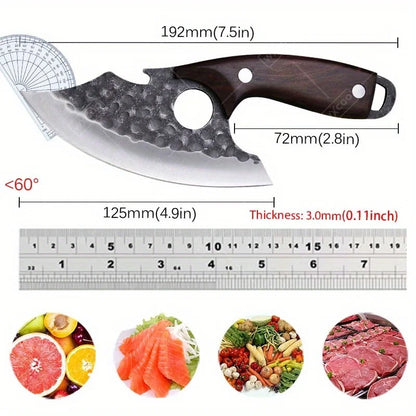 3 Pcs Stainless Steel Kitchen Chef Knife Set Multipurpose Boning Cleavers Utility Cutters Mini Meat Paring Slicing Tools