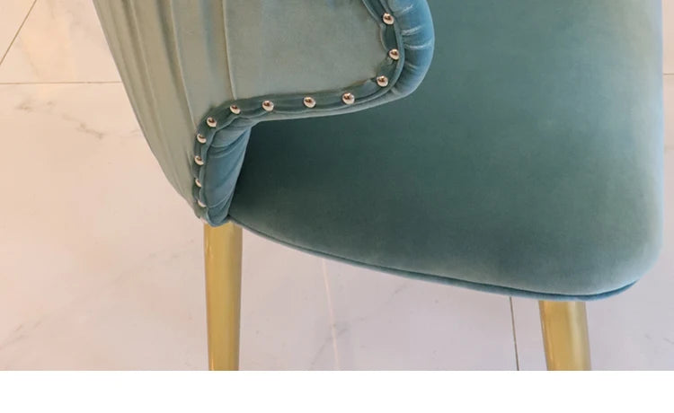 Set Of 2 Upholstered Wing Back Dining Chairs Living Room Designer Kitchen