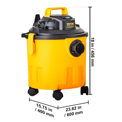 SucceBuy Stainless Steel Wet Dry Shop Vacuum Wet  Dry Vac Powerful Suction  Small Shop Vac Perfect for Carpet Debris  Pet  Hair
