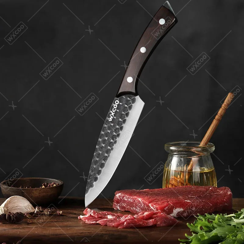 3 Pcs Stainless Steel Kitchen Chef Knife Set Multipurpose Boning Cleavers Utility Cutters Mini Meat Paring Slicing Tools