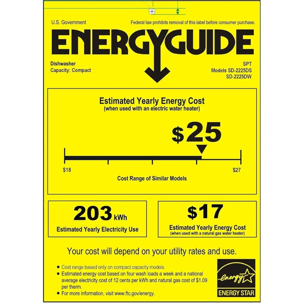 Energy Star Countertop Dishwasher with Delay Start & LED – White
