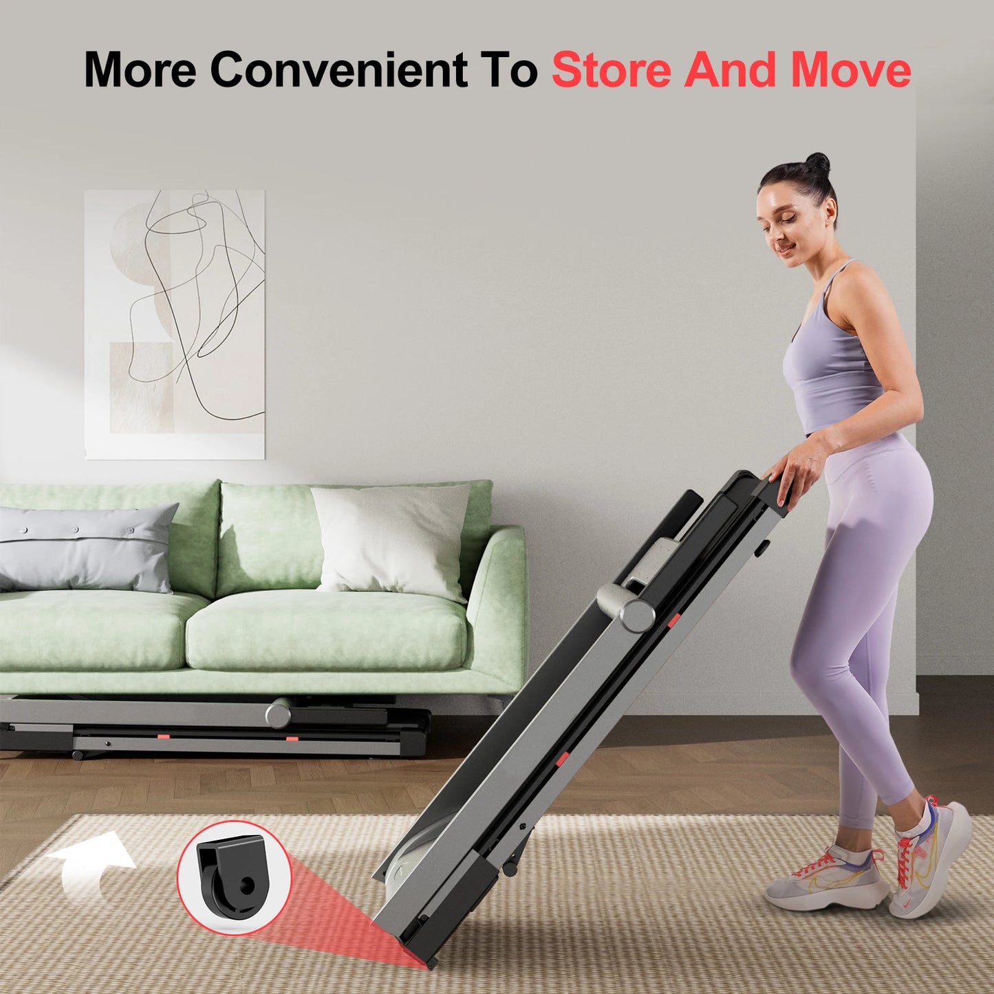 3.5HP Foldable Incline Home Treadmill  with Handle Bar Holder 350LBS Capacity Touch Screen Smart App Data Monitoring
