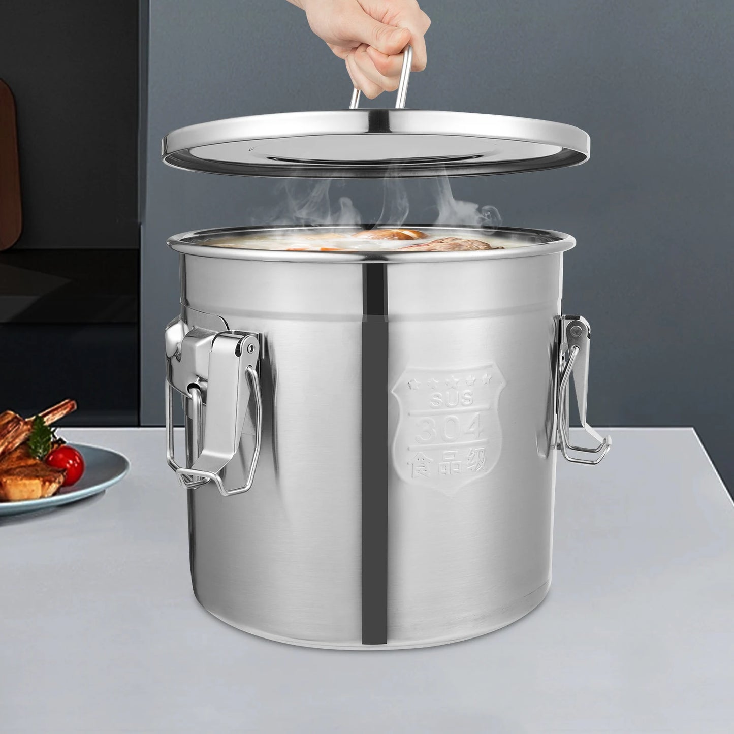 304 Stainless Steel Vacuum Sealed Cannister; Cooking or Storage