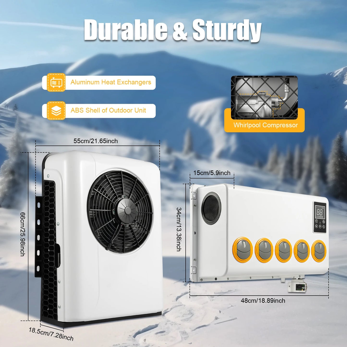 12V 960W  Split White Air Conditioner Kit