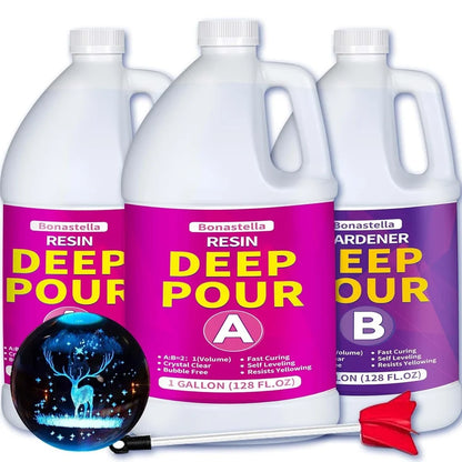 Deep Pour Epoxy Resin Kit 1.5 Gallon  Self Leveling High Hardness