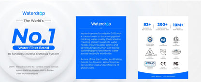 Waterdrop Under Sink Water Filter System, Reduces PFAS, PFOA/PFOS, Lead, Chlorine, Bad Taste 8K Gallons