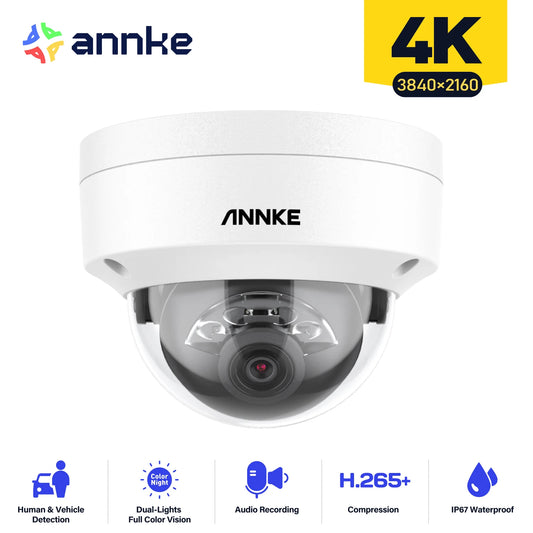 ANNKE C800 4K PoE Security Camera Outdoor IK10 8MP Smart Dual Light Built-in Mic  Apple or Google app