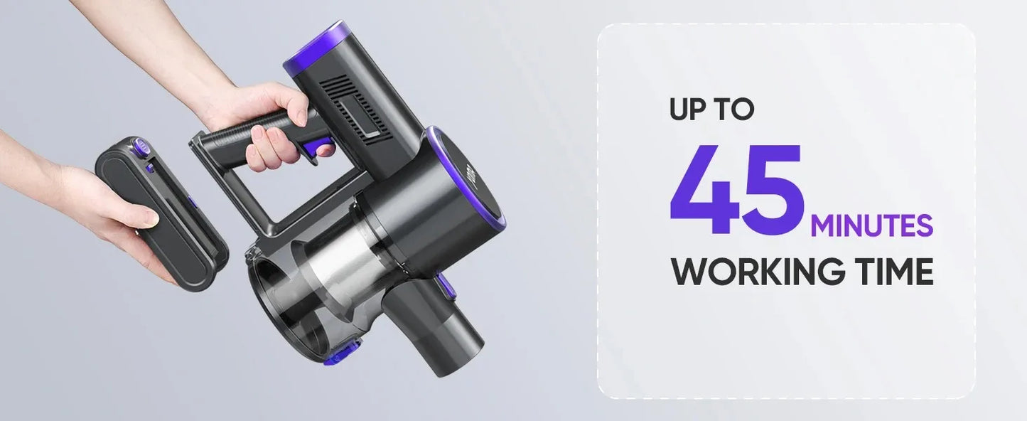 N12 Cordless Vacuum Cleaner 200W Motor Ultra Lightweight 6-In-1 Vacuum Up to 45Mins Runtime for Carpet Hard Floor
