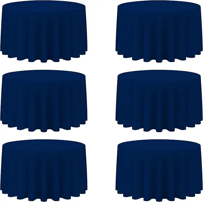 6 Pack Round Tablecloths 120 Inch - Circle, Washable