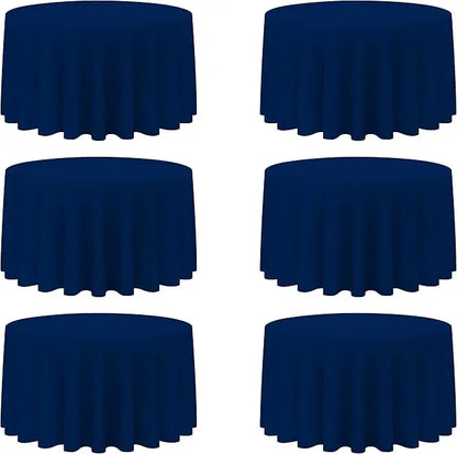 6 Pack Round Tablecloths 120 Inch - Circle, Washable