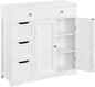 Bathroom Free-Standing Floor Cabinet, Practical Storage Cabinet with 4 Drawers and 2 Doors