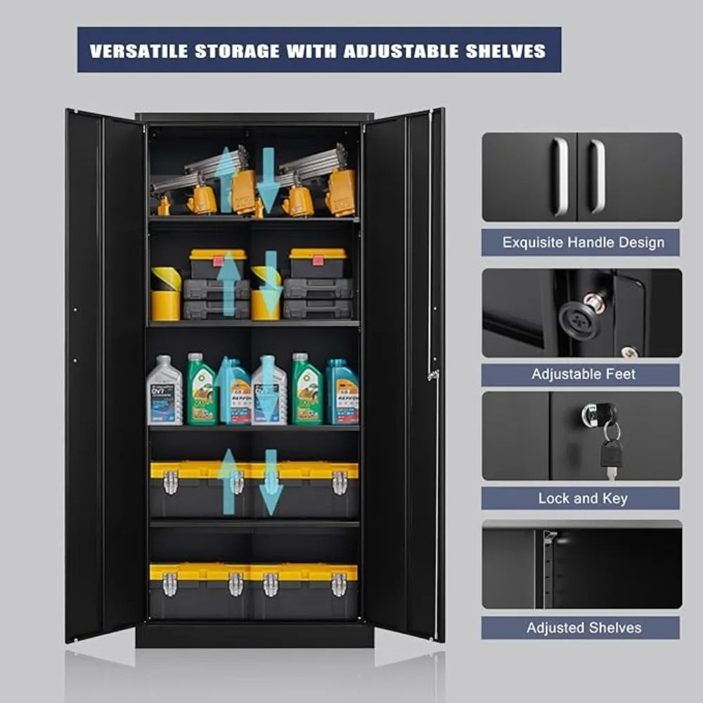 Metal Storage Cabinet with 5 Adjustable Shelves,
