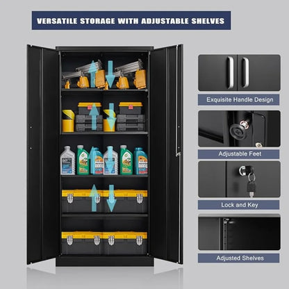 Metal Storage Cabinet with 5 Adjustable Shelves,