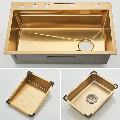 Multifunctional Kitchen Waterfall Sink Digital Display; 304 Stainless Steel
