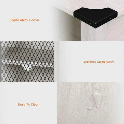 TV Stand Set for 100 inch TV,Door Storage Cabinet with Mesh  Adjustable