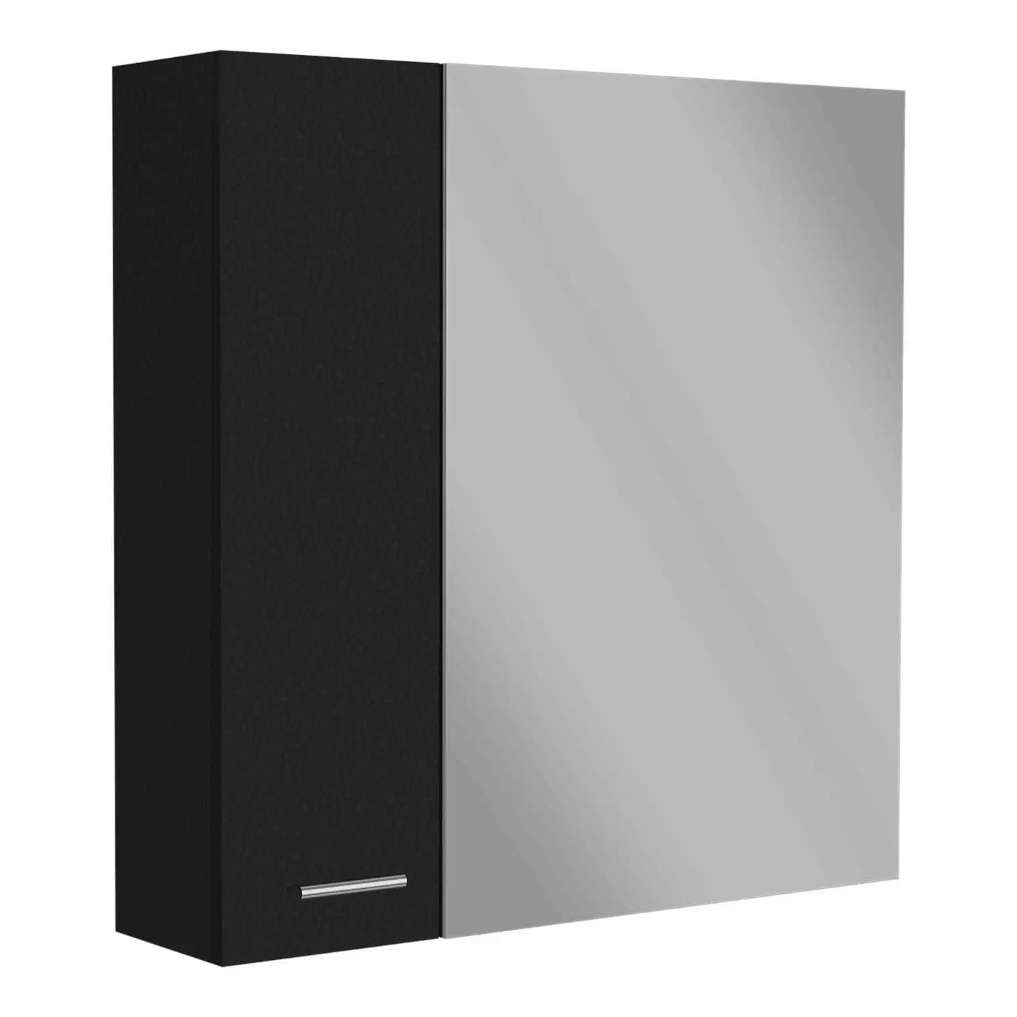 Sines Medicine Cabinet, Four Internal Shelves, Double Door Black Surface Mount