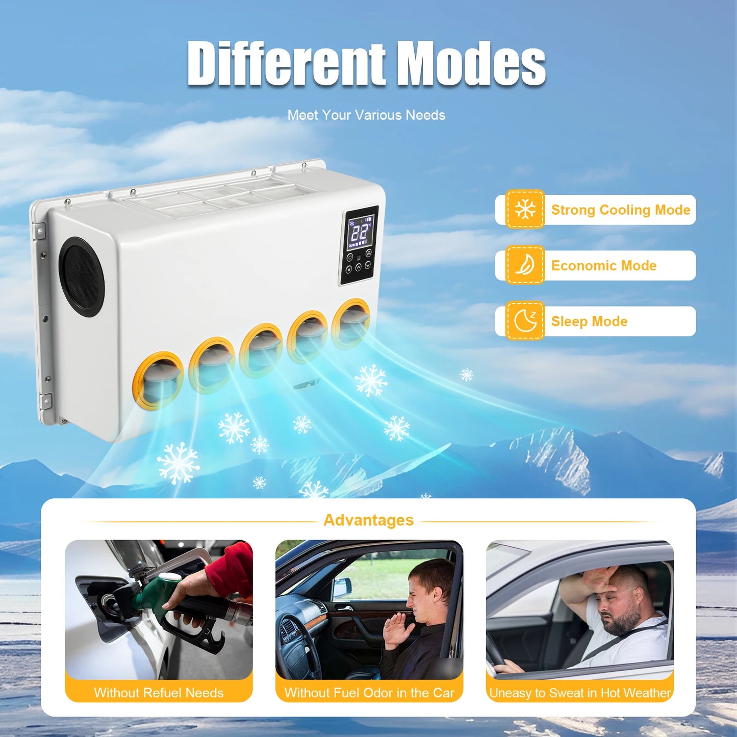 12V 960W  Split White Air Conditioner Kit