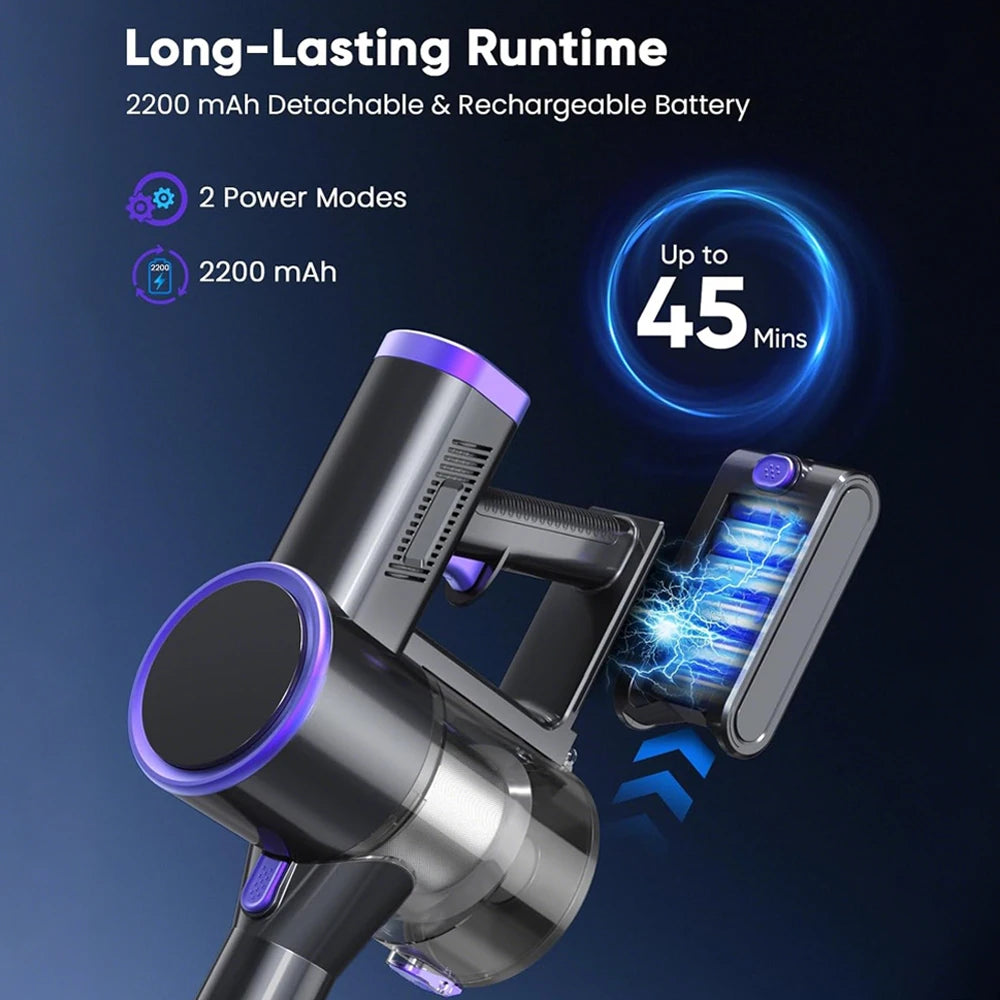 N12 Cordless Vacuum Cleaner 200W Motor Ultra Lightweight 6-In-1 Vacuum Up to 45Mins Runtime for Carpet Hard Floor