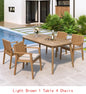 7-Piece Acacia Outdoor Dining Set - 70.75" Table & 6 Chairs w/ Cushions for Patio & Garden