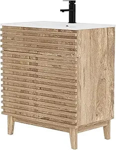 30" Bathroom Vanity with Sink Combo, Storage Cabinet  Ceramic Sink and Water Saving Faucet,