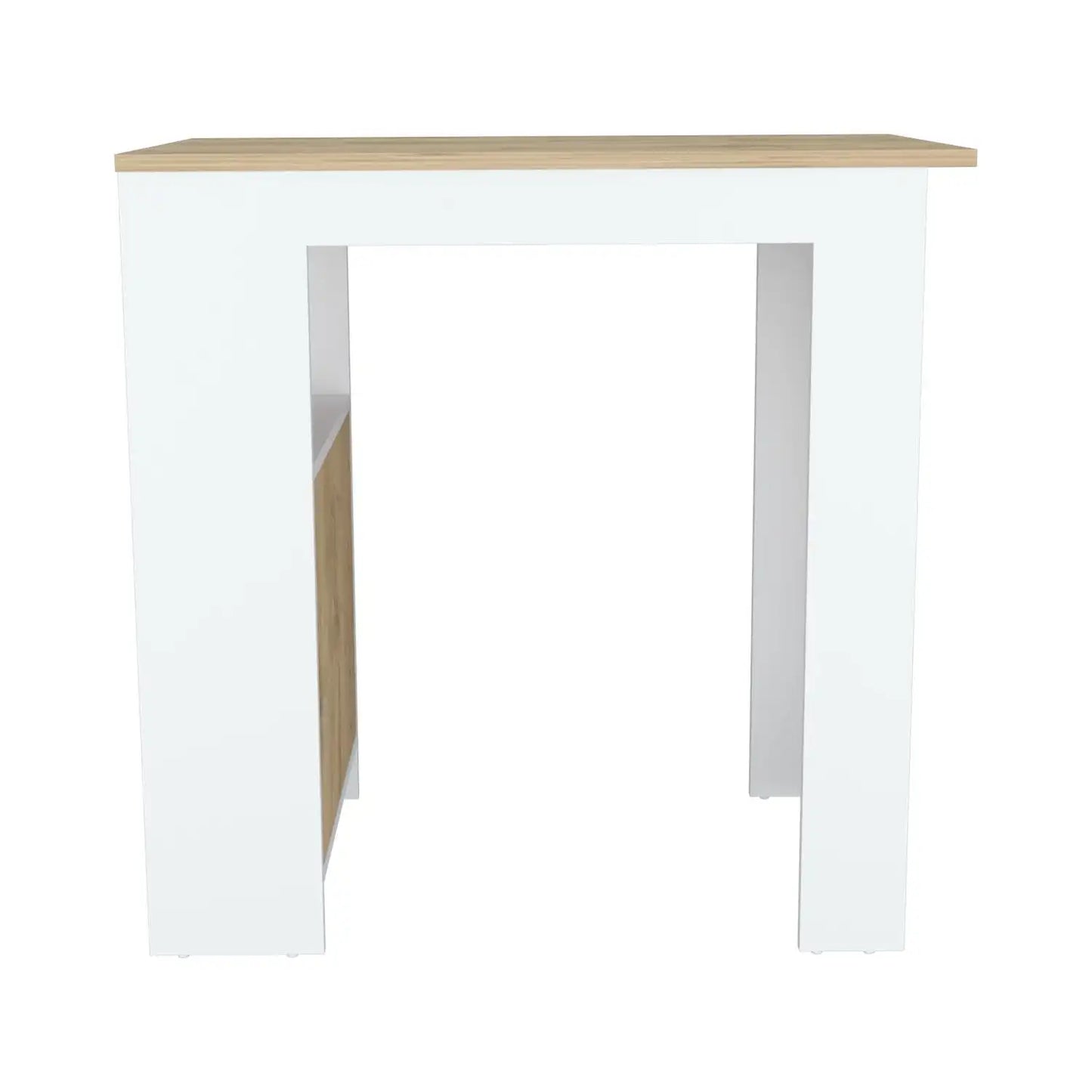 Stirling Kitchen Island with 1-Door Cabinet Push to open System and Side Shelves White / Macadamia