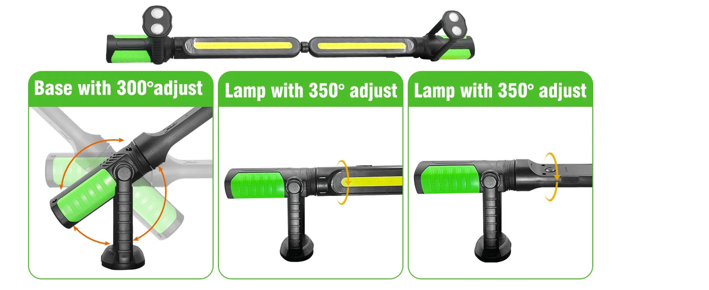 20w Rechargeable LED Work Light Adjustable Cordless Magnetic