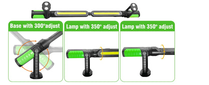 20w Rechargeable LED Work Light Adjustable Cordless Magnetic