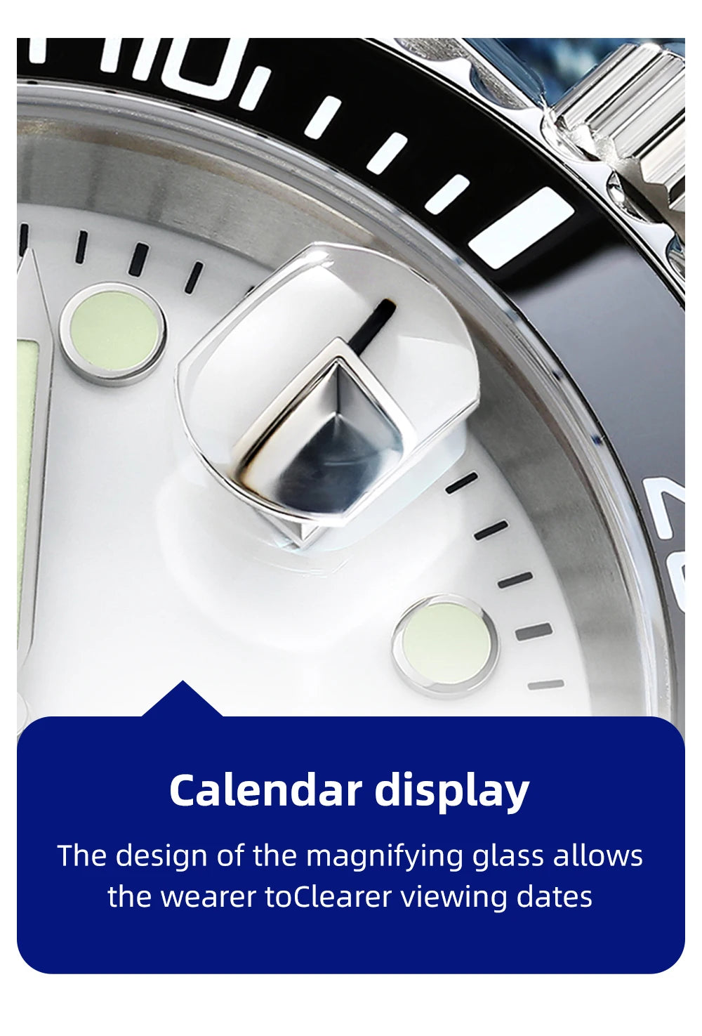 ADDIESDIVE Quartz Watch 316L Stainless Steel Windows Display Blue luminous 20Bar Ceramic Ring Waterproof Scuba