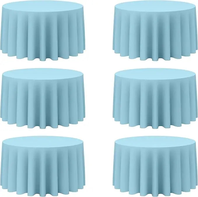 6 Pack Round Tablecloths 120 Inch - Circle, Washable