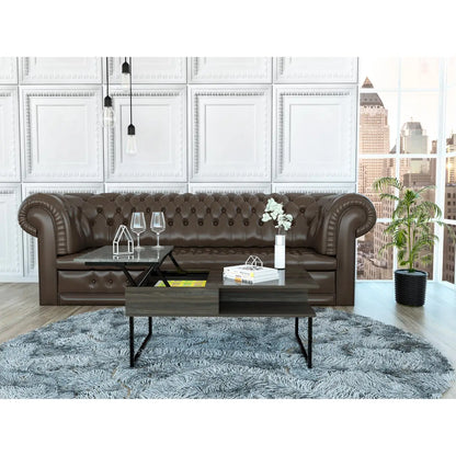 Armin Lift Top Coffee Table, One Shelf Espresso / Onyx