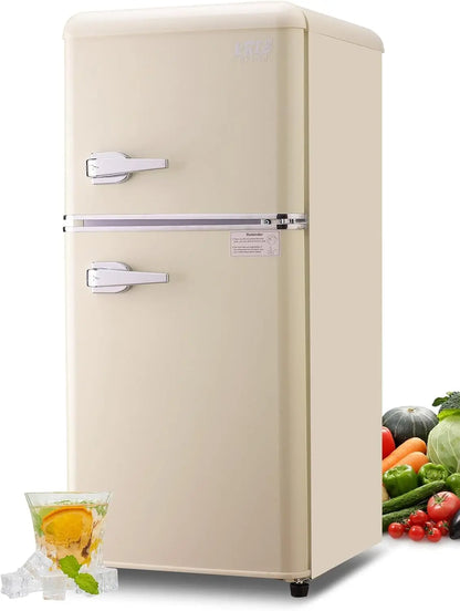 3.2 Cu.ft Compact Mini Fridge with Freezer, Retro Design Small size for Dorm, RV, Tiny Home