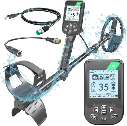 Metal Detector with 9.5” Waterproof DD Search Coil, Vibration for Detecting Underwater, Beach and All Metal Search Modes