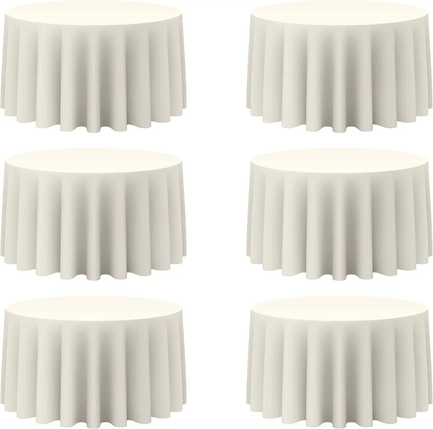 6 Pack Round Tablecloths 120 Inch - Circle, Washable