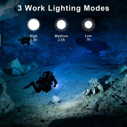 2000 Lumens Scuba Underwater Dive Light  Waterproof 873ft