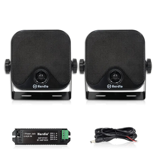 4'' 100W Heavy Duty Waterproof Boat Marine Bluetooth Speakers Surface Mounted