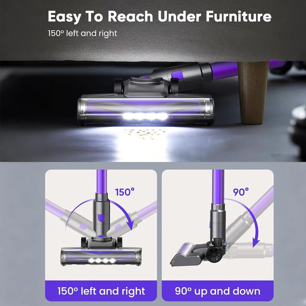 N12 Cordless Vacuum Cleaner 200W Motor Ultra Lightweight 6-In-1 Vacuum Up to 45Mins Runtime for Carpet Hard Floor