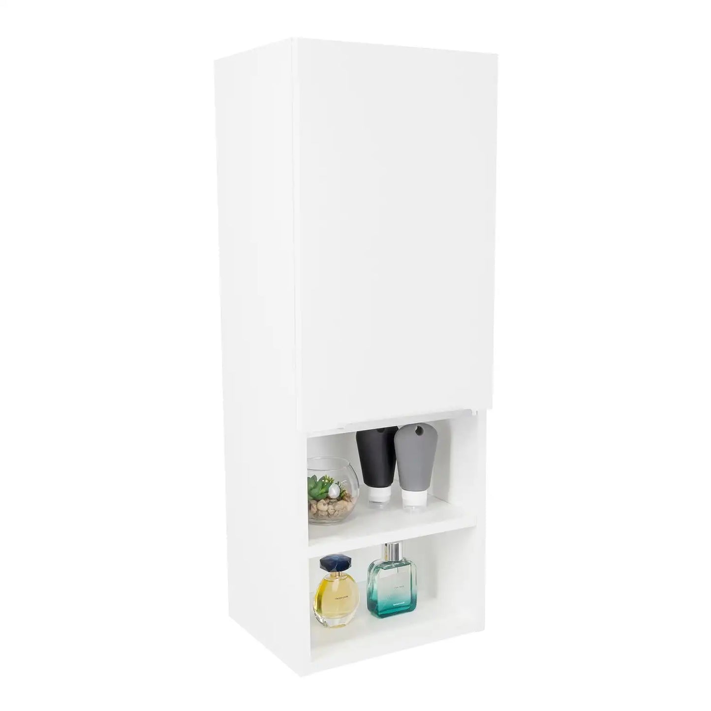 Mila Bathroom Cabinet, Two Interior  Shelves, Two External Shelves, Single Door Cabinet White