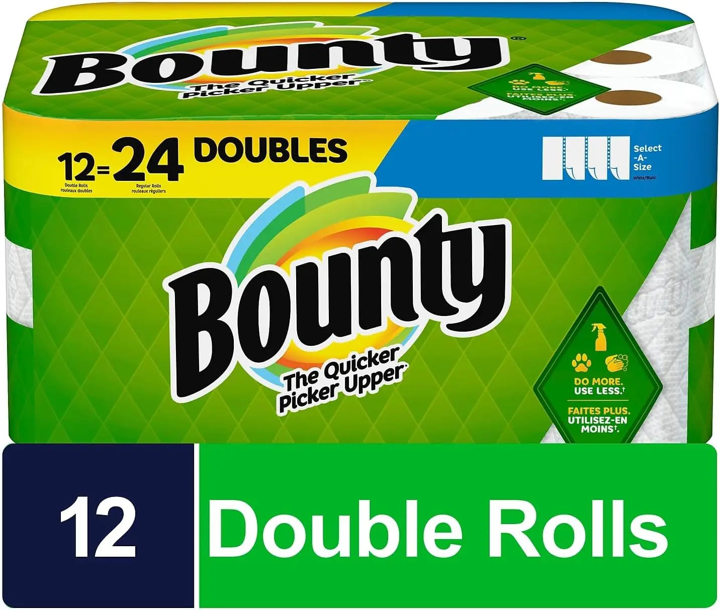 Double 2-Ply Paper Towels, 98 Sheets Per Roll, Pack of 12 Rolls