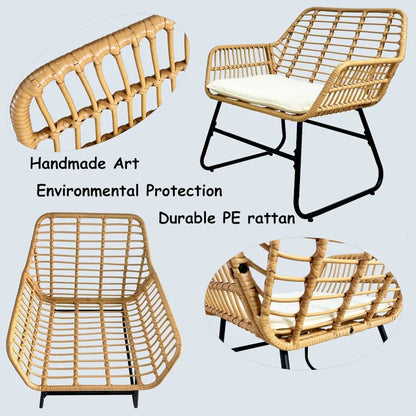4-Piece Rattan Patio Set: Indoor/Outdoor Wicker