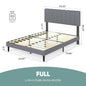 Wooden Solid Bed Frame with Fabric Upholstered 800LBS Sturdy Slats Support