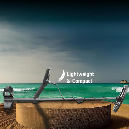 Metal Detector with 9.5” Waterproof DD Search Coil, Vibration for Detecting Underwater, Beach and All Metal Search Modes