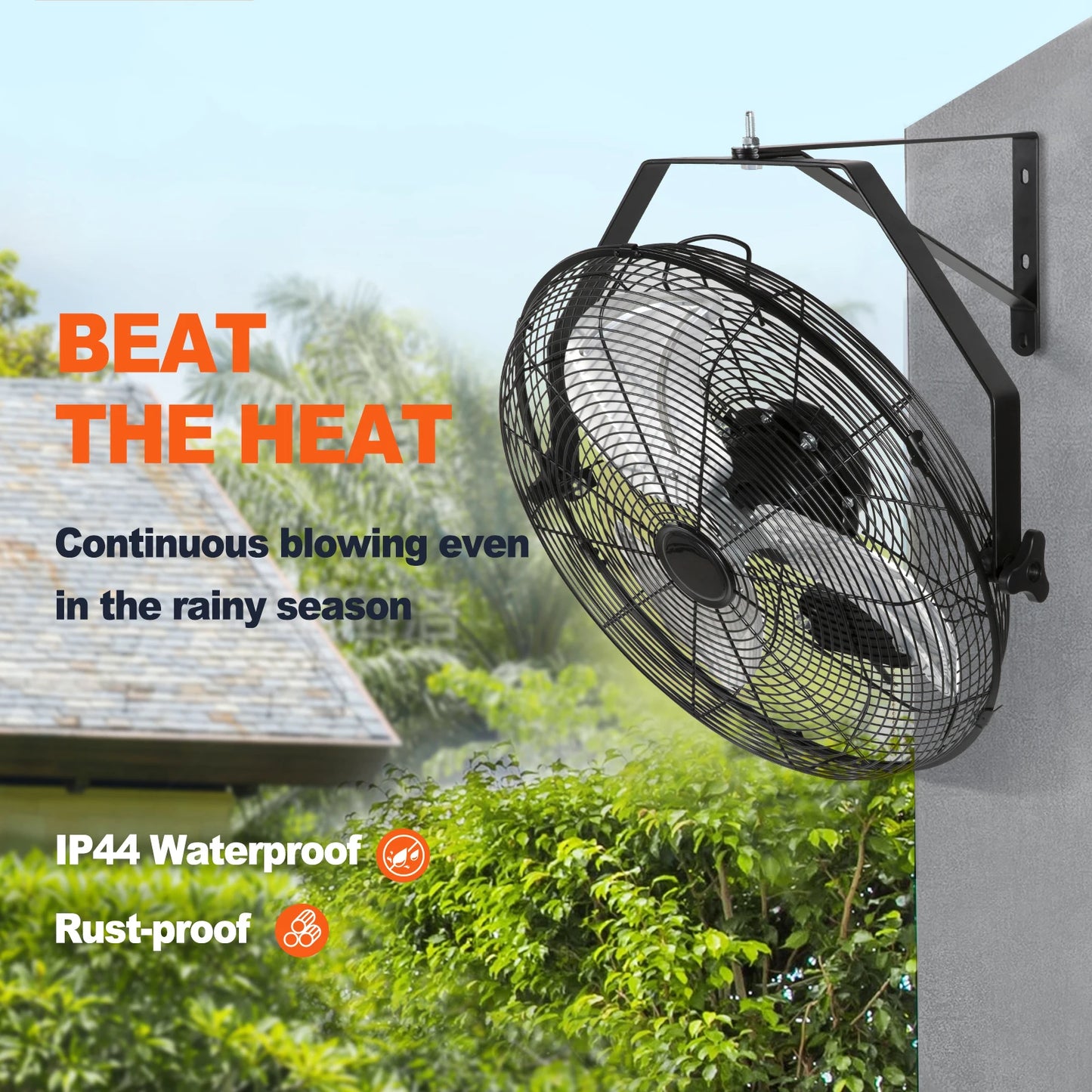 Wall Mount Fan High Velocity Waterproof for Warehouse Greenhouse Patio