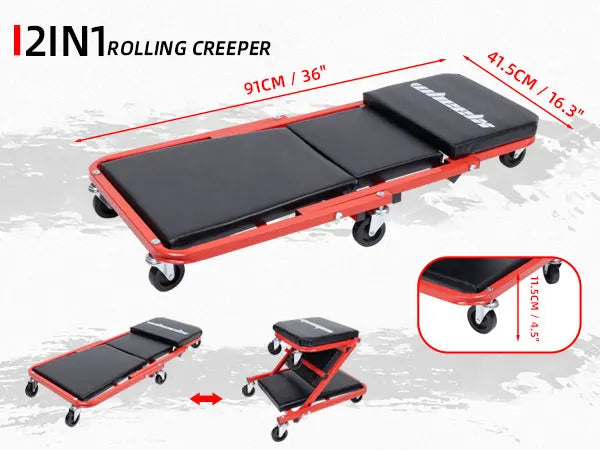 3-in-1 Rolling Creeper Fold Up