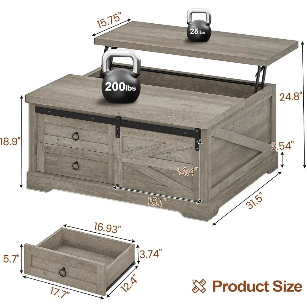Lift Top Coffee Table with Storage,
