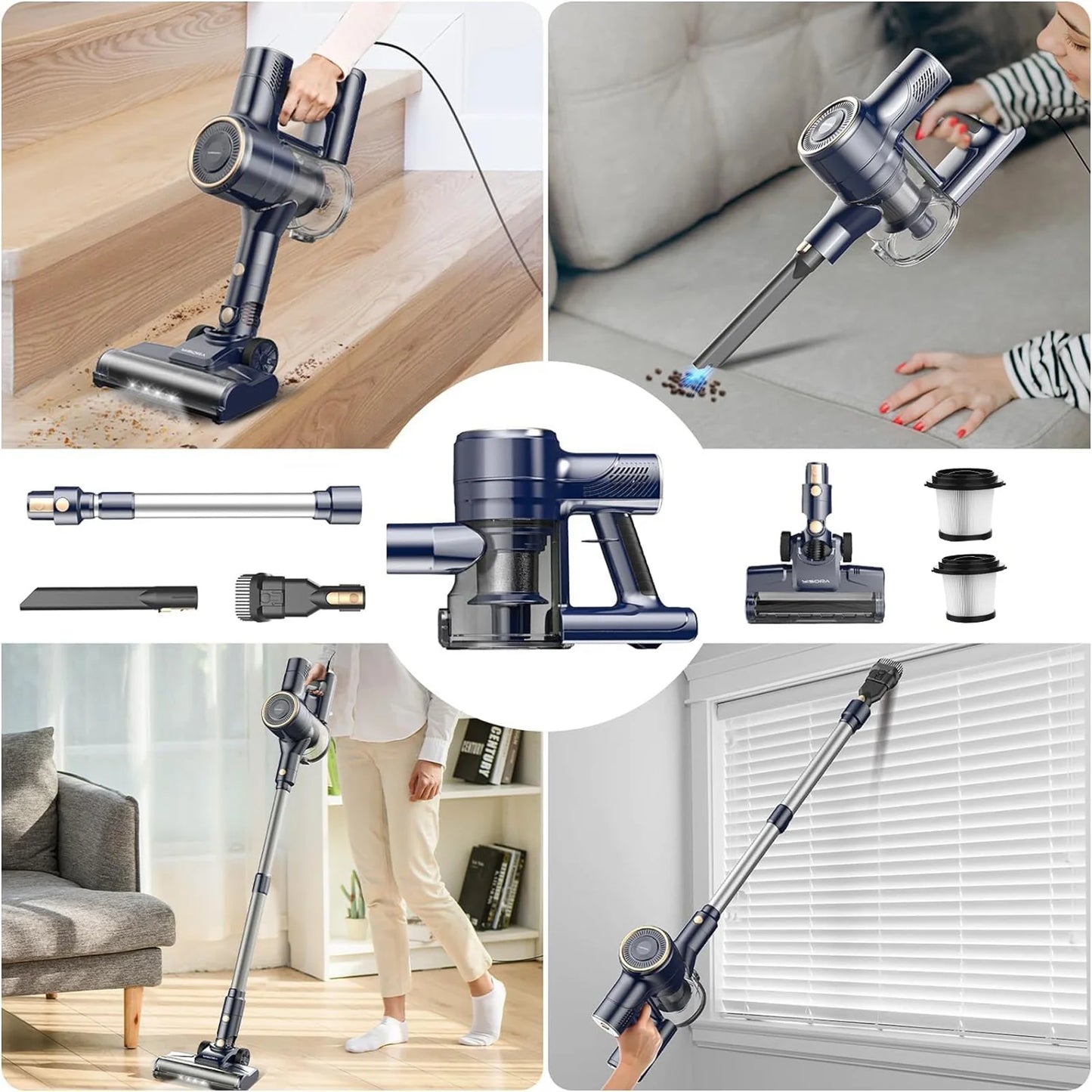 I8 Corded Vacuum Cleaner, 23000Pa 6M  Vacuum for Floor, Carpet, Pet Hair